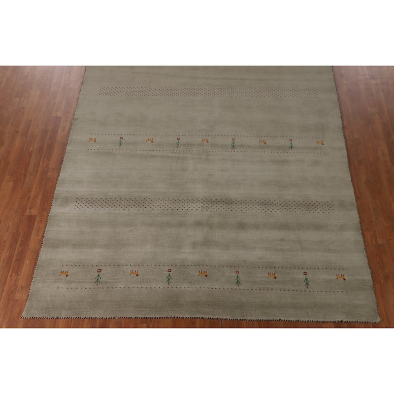 Tribal Gabbeh Oriental Area Rug Handmade Wool Carpet - 7'10" x 9'10"