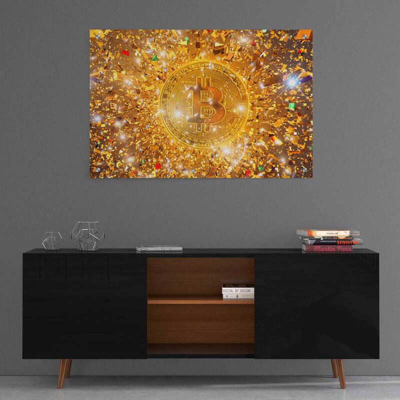 Epic Art 'Bitcoin Gilt', Acrylic Glass Wall Art