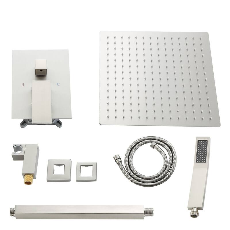 Topcraft 16-inch Ceiling Mount Square Shower System with Rough-in Valve - 16*16