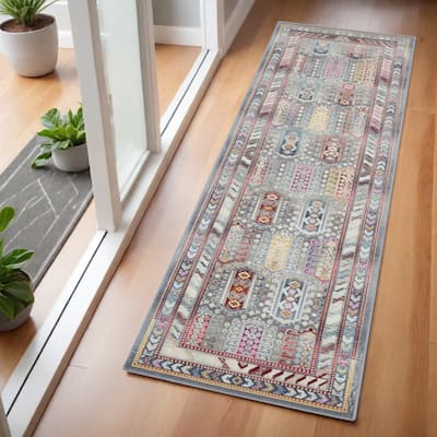 HomeRootsFloral Bohemian Runner Area Rug - 72' X '24' X '0.5