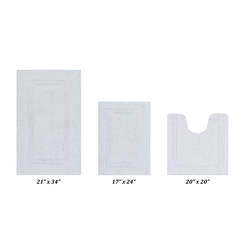 Better Trends Bath Rugs 100% Cotton Reversible Highly Water Absorbent Bathroom Rug for Shower, Sink, Bath Mats - Lux Collection