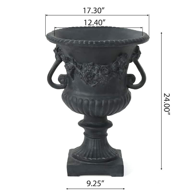 Buena Vista Outdoor 24-inch Cast Stone Urn by Christopher Knight Home