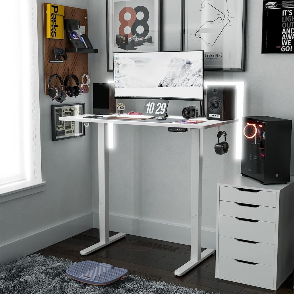 FEZIBO Electric Standing Desk, Height Adjustable Stand up Desk, Sit Stand Home Office Desk, Computer Desk