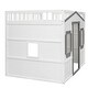 preview thumbnail 3 of 13, White+Gray Full Size Solid Wood House Loft Bed with Ladder for Kids