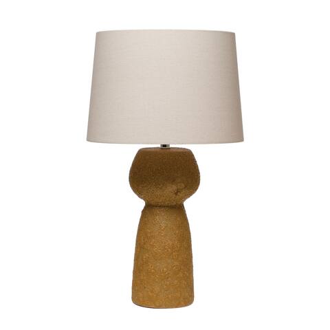 Stoneware Table Lamp, Mustard Color