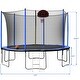 preview thumbnail 12 of 18, 12Ft Trampoline with Basketball Hoop Inflator and Ladder, Kids Family Recreational Trampoline for Backyard