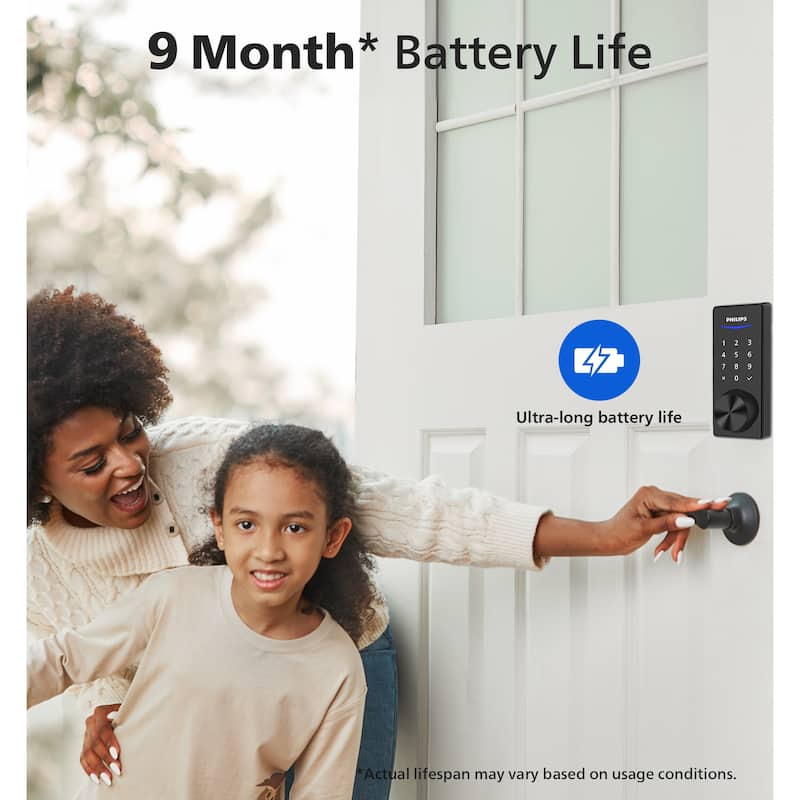 Philips Bluetooth Touchscreen Smart Deadbolt with Wi-Fi Bridge & Handle Set
