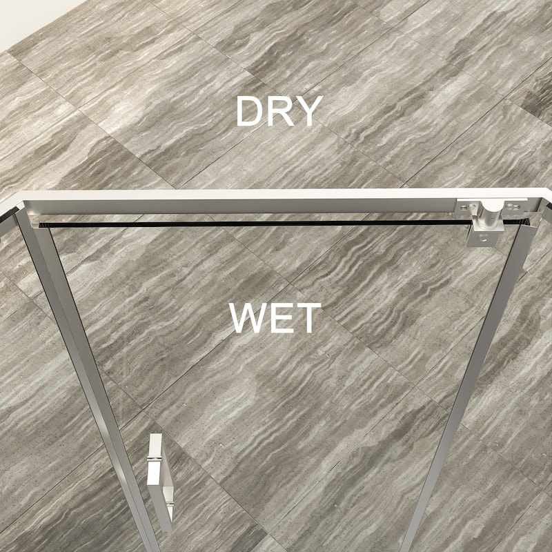 Shower Door 34-1/8" x 72" Semi-Frameless - Silver