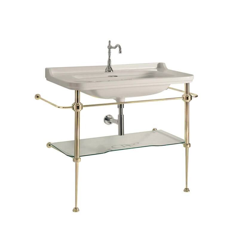 WS Bath Collections Waldorf 4142K2.01+9196K2 Waldorf 39-3/8" - Glossy White / Gold