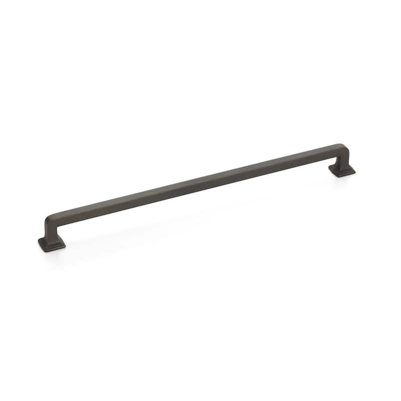 Schaub and Company Menlo Park 12" Center to Center Contemporary - Ancient Bronze