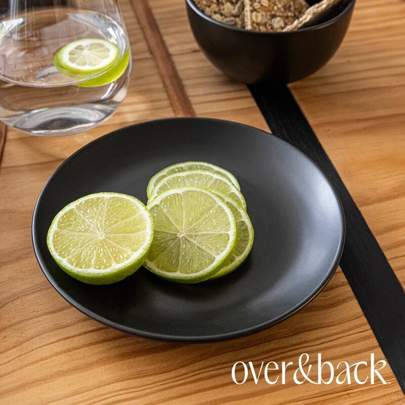 over&back Coupe Semi-Matte Stoneware Appetizer Plates, Set of 4