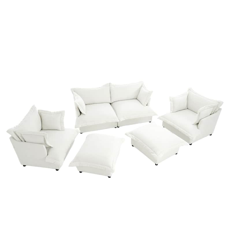 Double Layer Cushion Comfy Cloud Modular Sectional Sofa Set