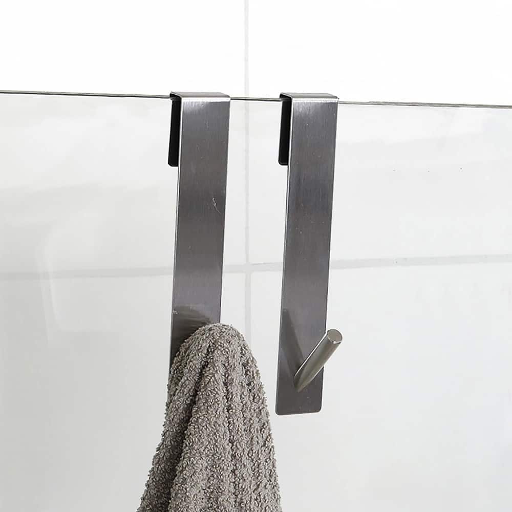 Shower Door Hooks Easy to Install for Frameless Glass Shower Doors - 7"L x 1.3"W x 0.10"D