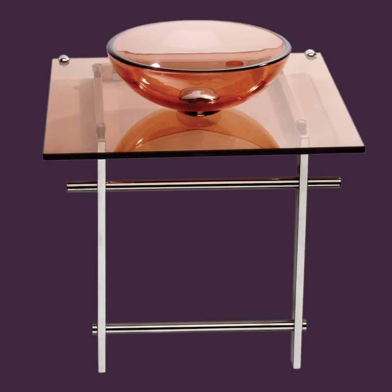 Children's Console Sink Amber Glass Wash Station Sink Renovators Supply