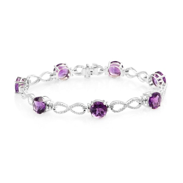 Shop LC Yellow Gold Amethyst Elegant Bracelet Size 7.25 Inch Ct 12.6 - Bracelet 7.25''. Opens flyout.
