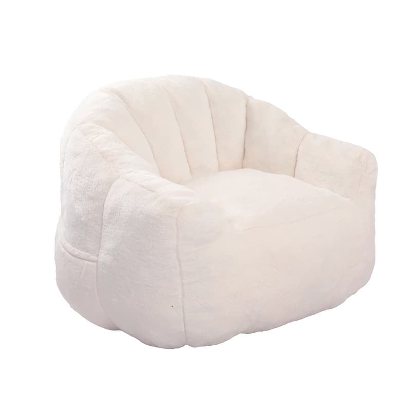 GDFStudio - Faux Fur 41.4" Deep Seat Bean Bag Chair with Armrests