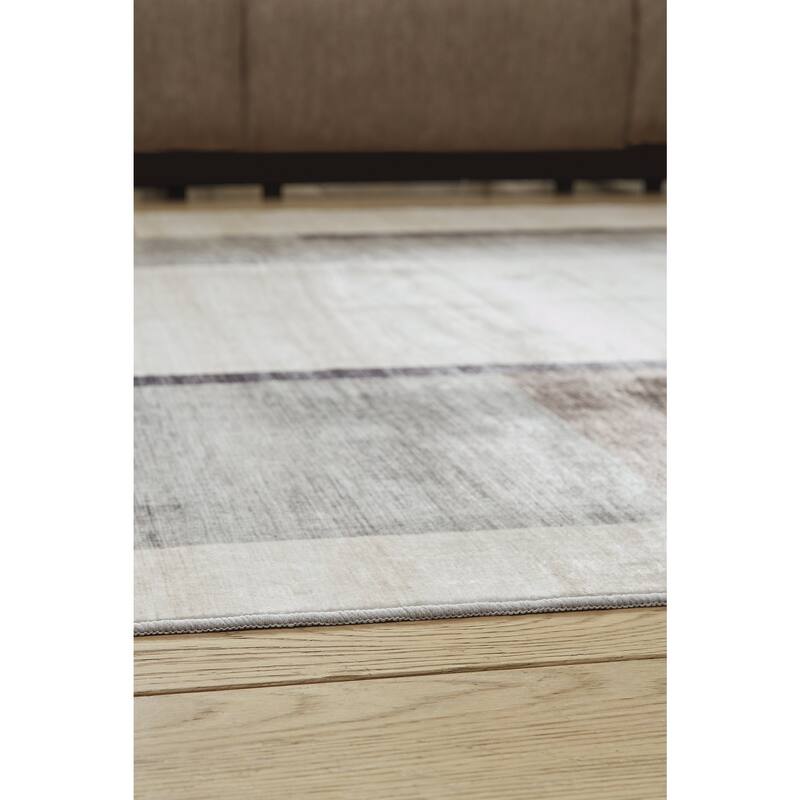 Signature Design by Ashley Larkport Beige/Brown Washable Area Rug