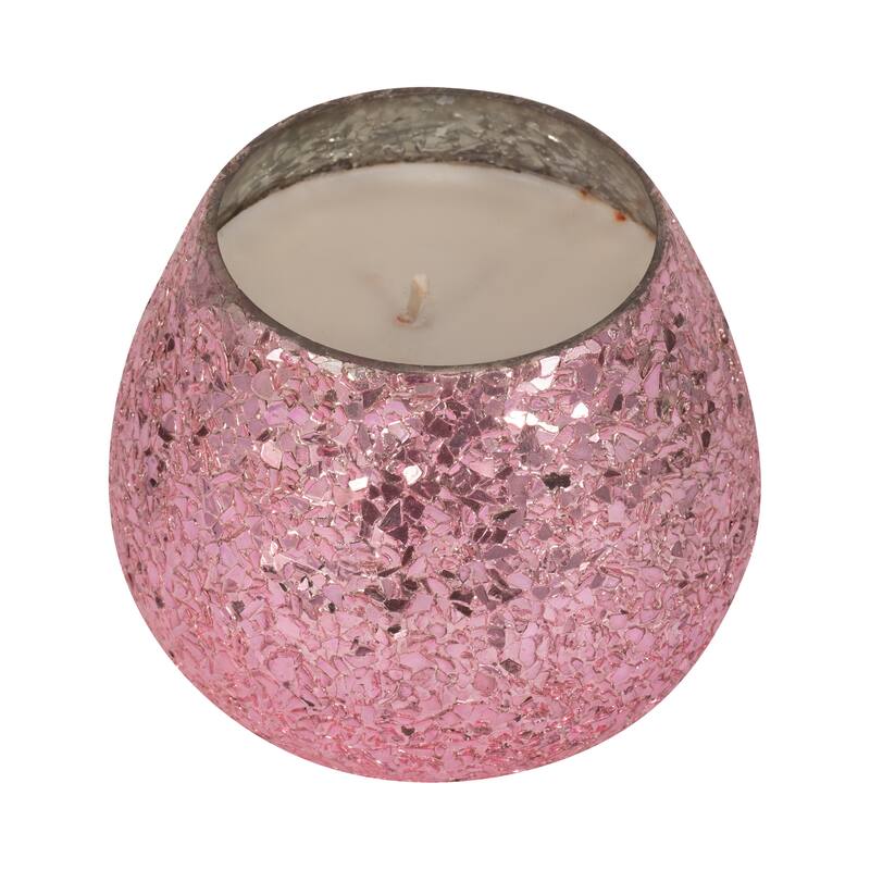 Sagebrook Home Glass, 5" 17 Oz Scented Candle, 4"H - 5" x 5" x 4"