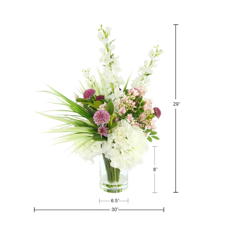 Mixed Bouquet with Dahlias, Delphiniums and Hydrangeas - 29