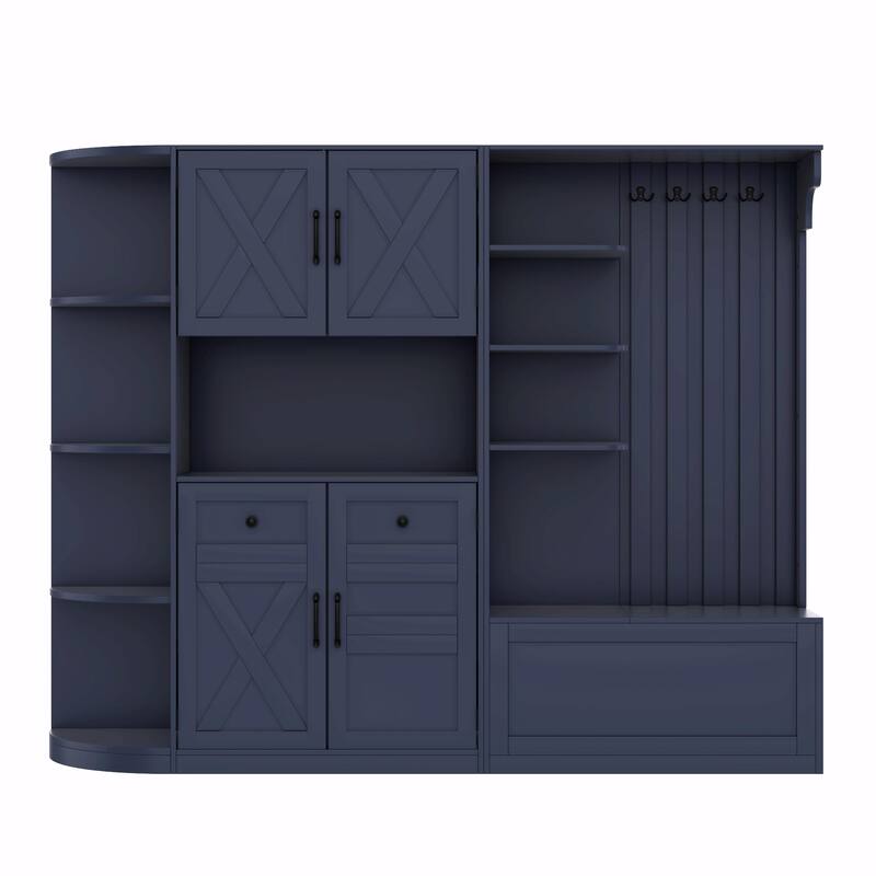 Multifunctional Left-Right Combination Hall Cabinet with Storage and 4 Hooks