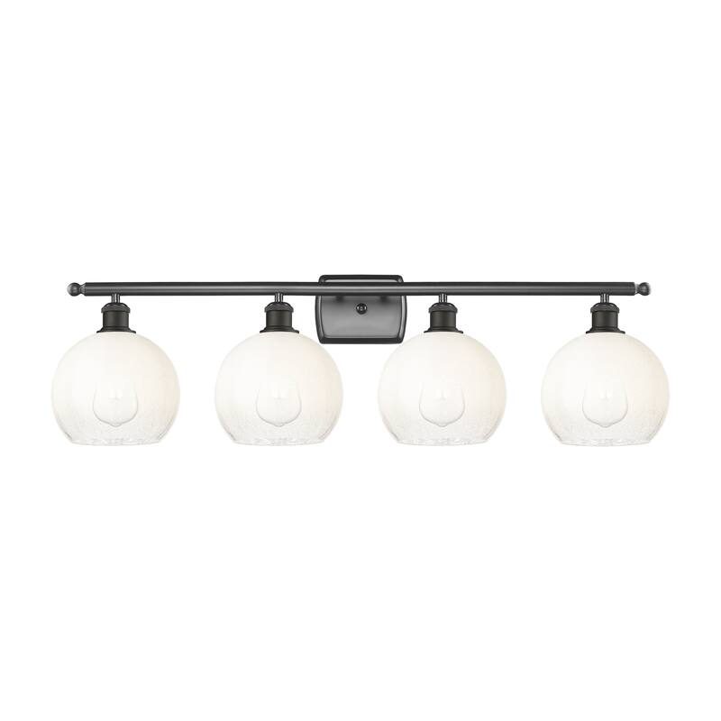 Innovations Lighting Endless Possibilities Ballston - Brookhaven Globe - 4 Light 38" Bath Vanity Light - Oil Rubbed Bronze/Opal