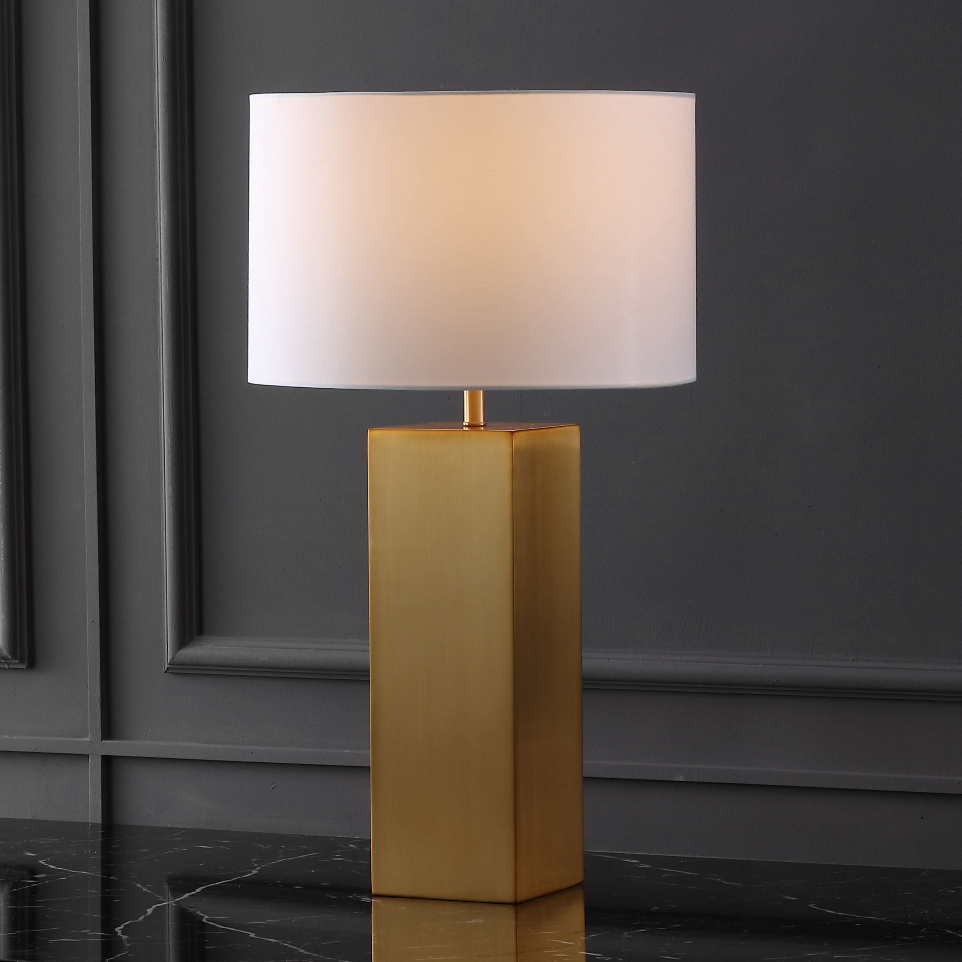 SAFAVIEH Couture Hank Metal Square Table Lamp - 16"W x 16"D x 28"H