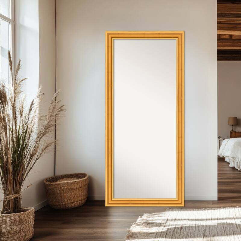 Sierra Non-Beveled Wood Framed Full-Length Floor Leaner Mirror