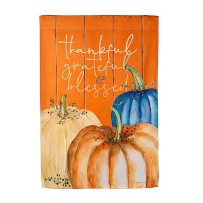 Thankful, Grateful, and Blessed Suede House Flags