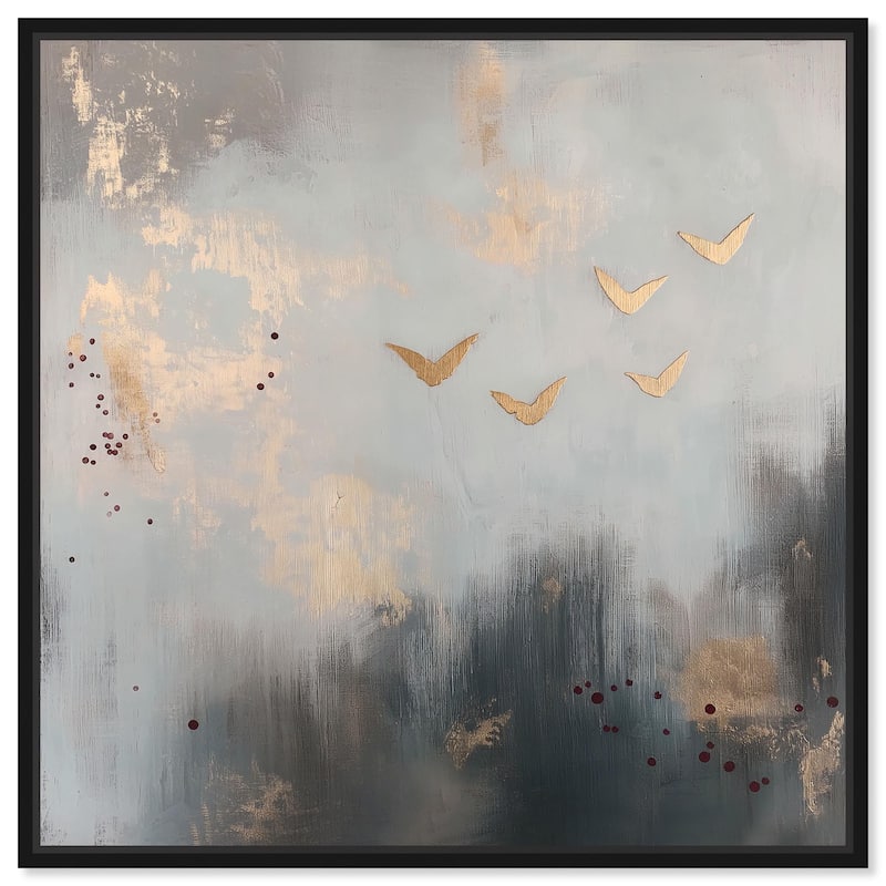 Golden Nebula Canvas by Art Remedy - 12" x 12" - Black