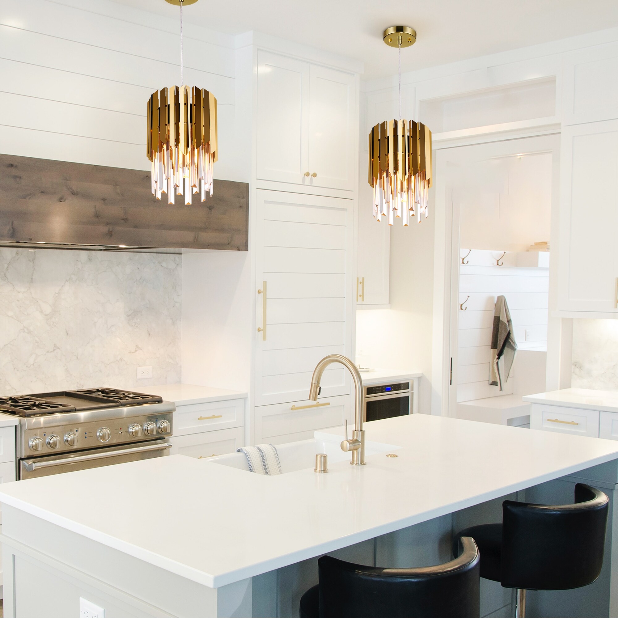 Stainless steel kitchen island lights deals