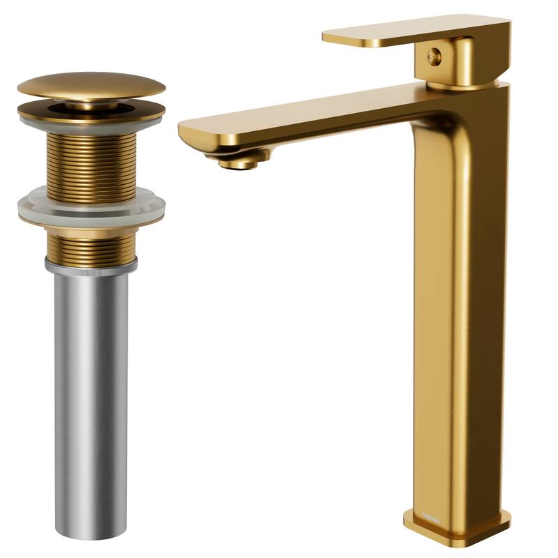 Karran Venda KBF512 Single-Handle Single Hole Vessel Bathroom Faucet with Matching Pop-up Drain