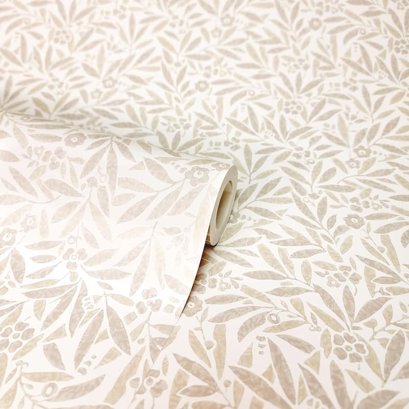 Fine Decor Rabanne Neutral Ditsy Leaves Wallpaper