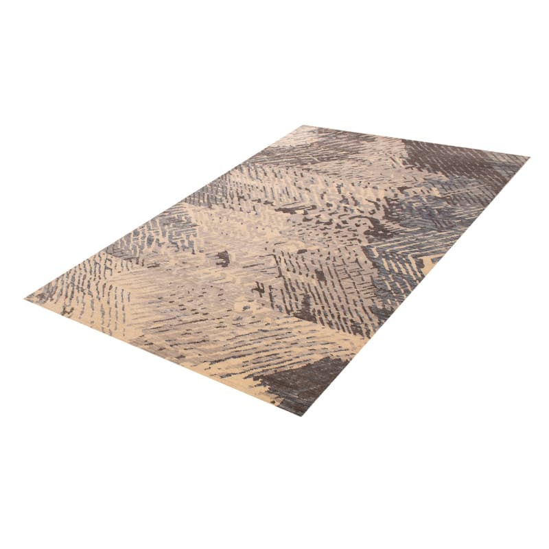 ECARPETGALLERY Hand-knotted Mystique Light Grey Wool Rug - 6' 7" x 10' 4"