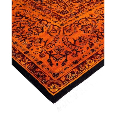 Fine Vibrance, One-of-a-Kind Hand-Knotted Area Rug - Orange, 9' 1" x 12' 2" - 9' 1" x 12' 2"
