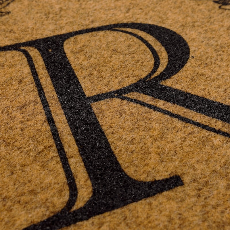 Mohawk Home Monogram Initial Faux Coir All Weather Recycled Rubber Door Mat