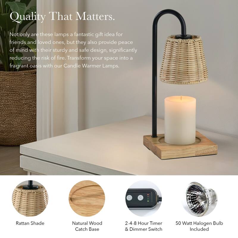 Ridgley Candlewarmer Lamp with Timer - Dimmable Wax Melt Heater, 3 Lighting Modes & Auto Shutoff