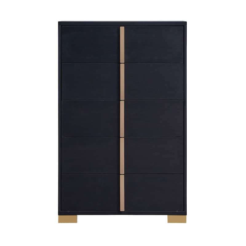 Medici Black 5-piece LED Headboard Panel Bedroom Set