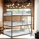 preview thumbnail 1 of 8, Full Size Triple Bunk Bed, Not Convertible, No Box Spring Needed Black