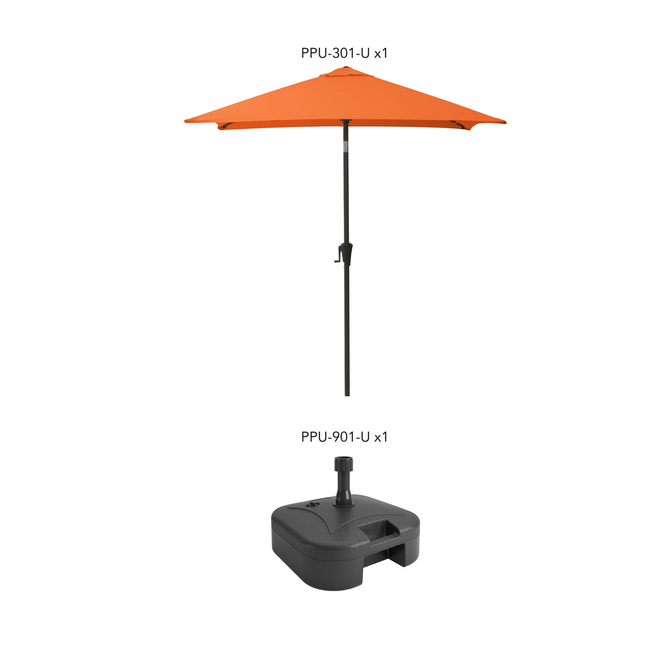 Shop Corliving 9 Square Tilting Orange Patio Umbrella With Base Overstock 31730725