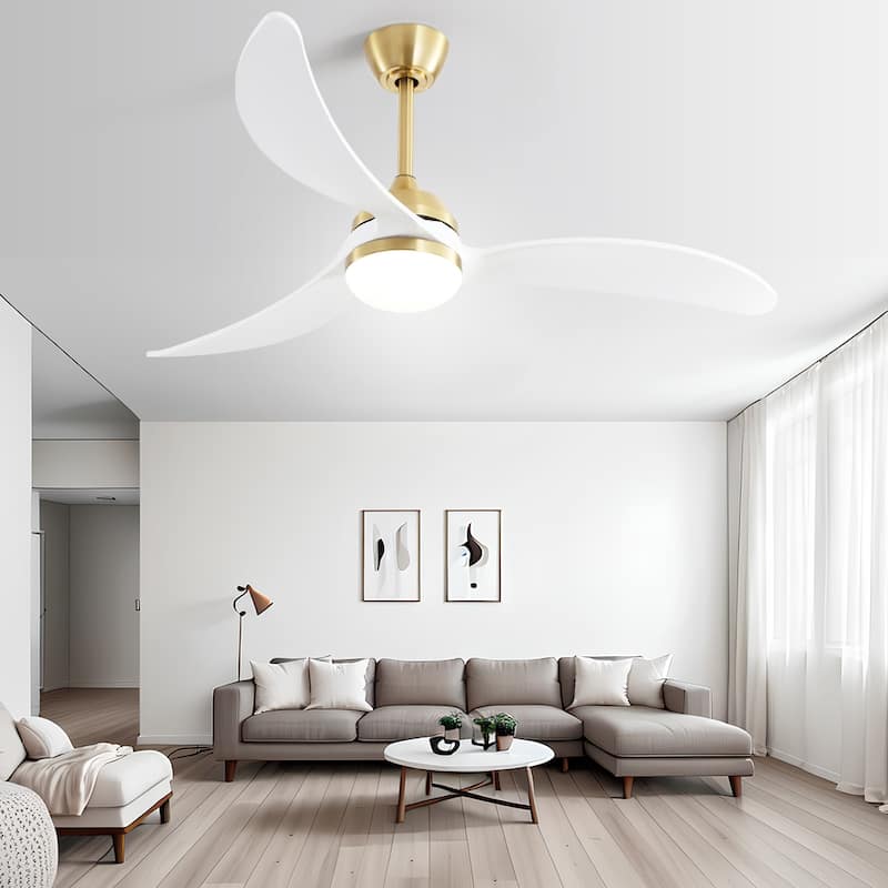 Sofucor 45 Inch Ceiling Fan with Light and Remote,Indoor/Outdoor with 3-Timer,Low Profile Quiet for Bedroom Living Room Patio