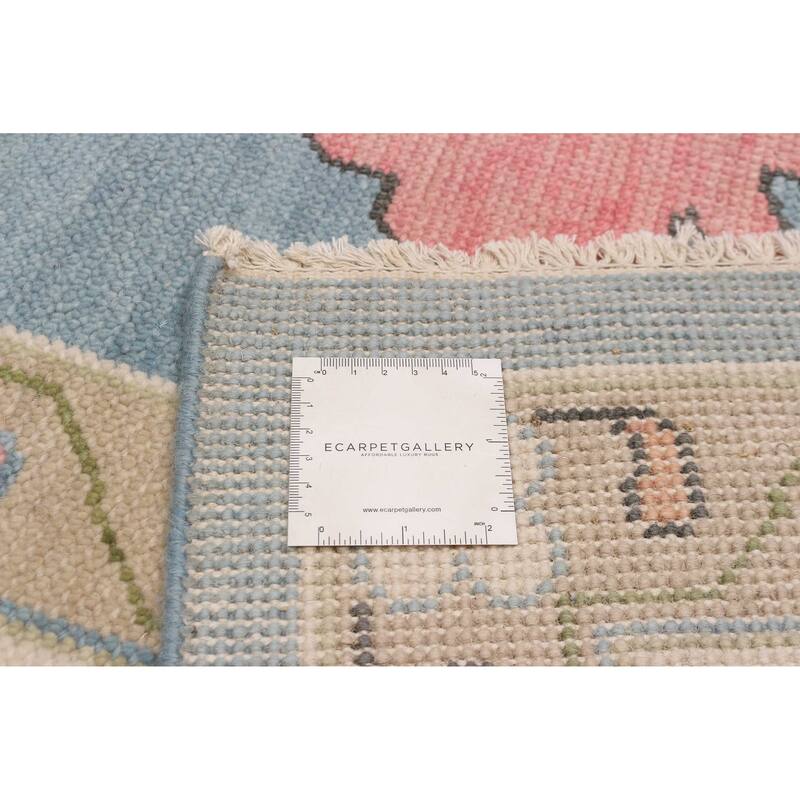 ECARPETGALLERY Hand-knotted Modern Oushak Light Blue Wool Rug - 9'0 x 11'10