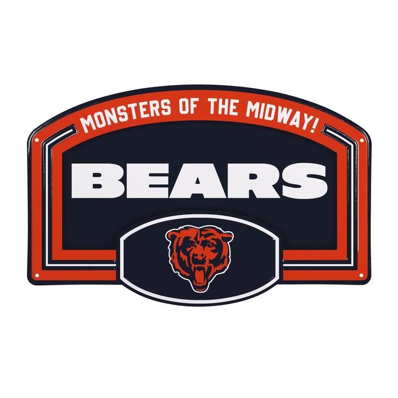 Chicago Bears Embossed Steel Wall Sign, 11" x 17"