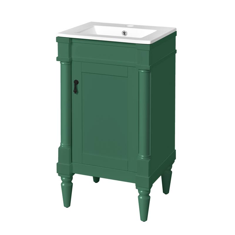 18-Inch Vanity With Sink,Storage Cabinet With Door,Freestanding Cabinet,Single Sink Cabinet With Adjustable Shelf