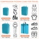 preview thumbnail 11 of 9, 5Set Compression Packing Cube for Travel Waterproof Luggage Organizer Sky Blue