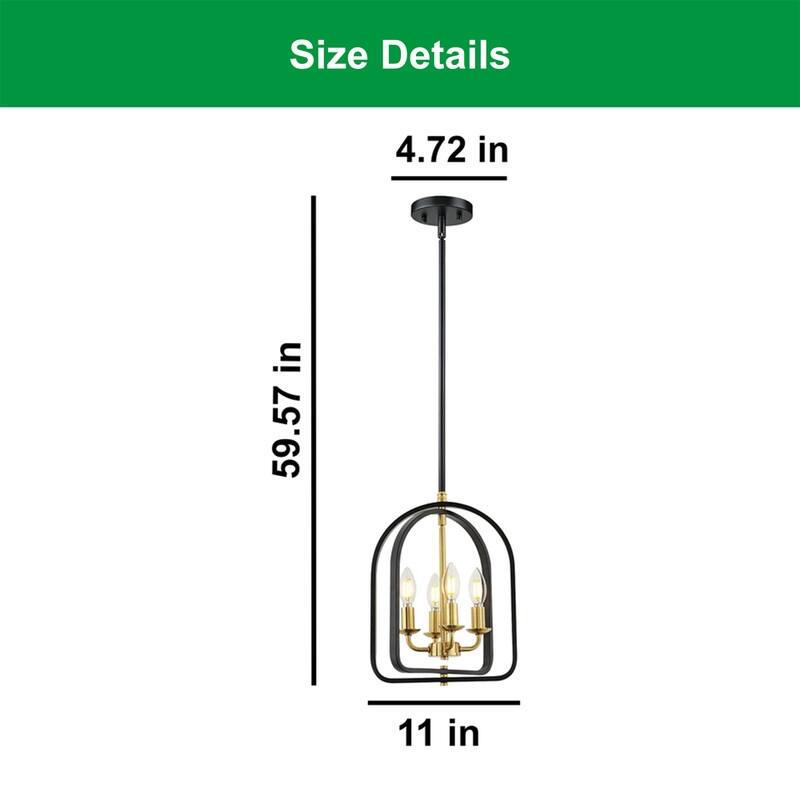 4 Light bulbs light black and gold light fixture metal pendant lights