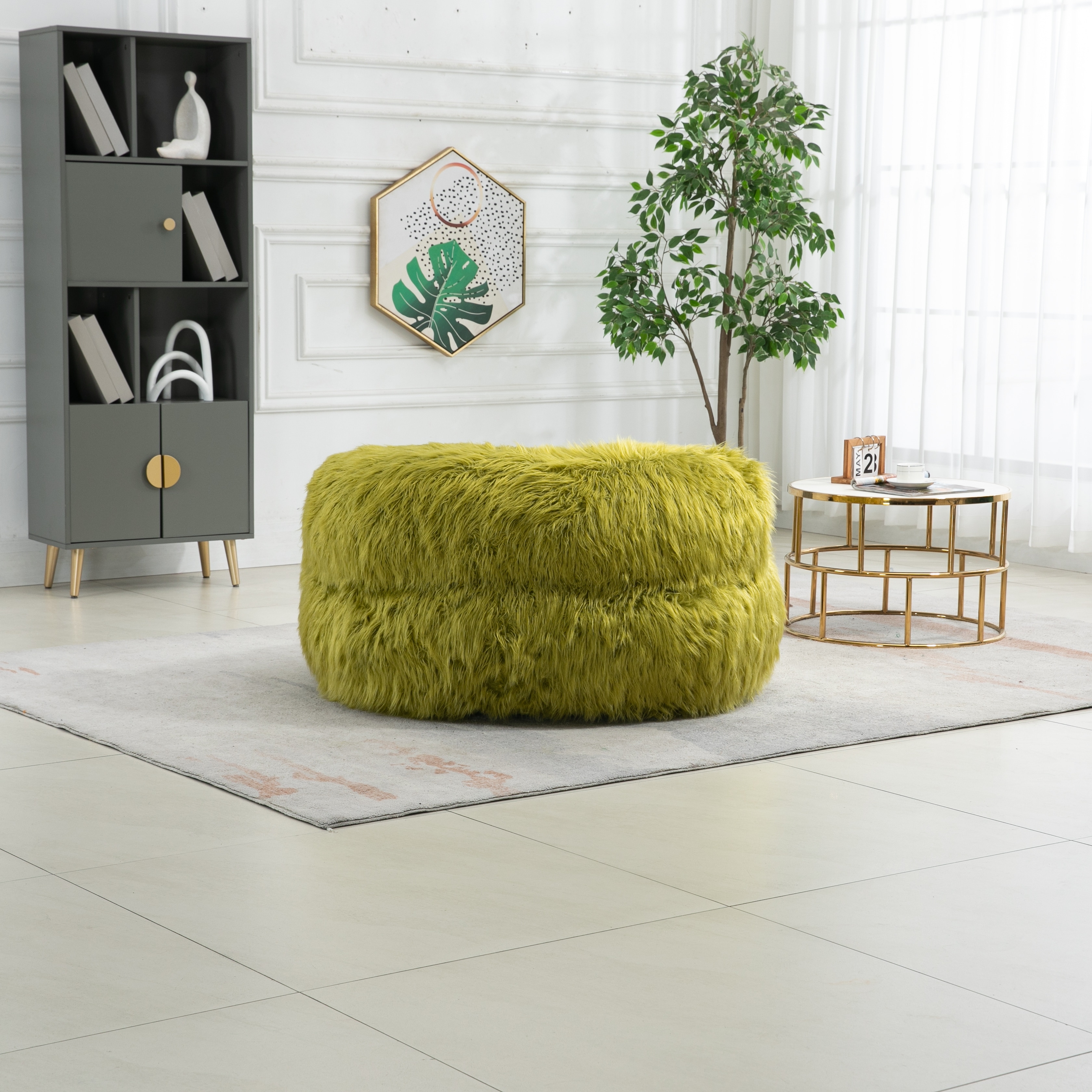Yellow fuzzy chair outlet