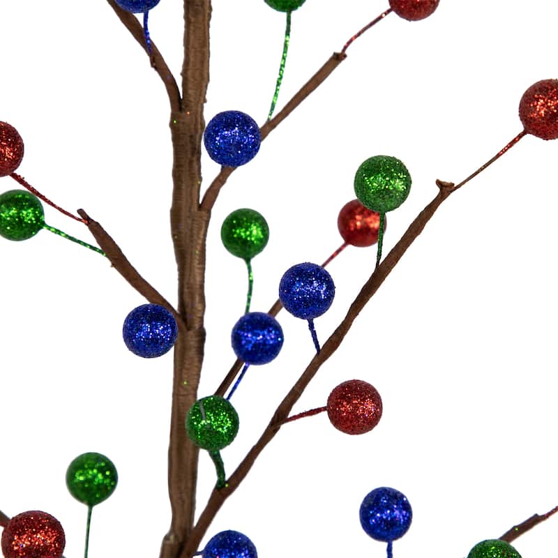 Glittered Ball Ornament Artificial Christmas Tree - Unlit - 24" - 2 Foot