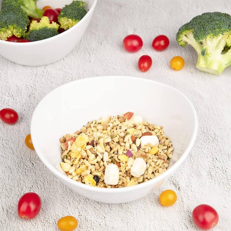 White Bowl Sets for Salad Soup Pasta Popcorn Fruits