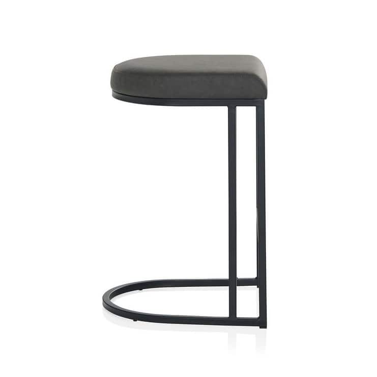(Set of 2) Dome Backless Leather Counter Stool (Fully Assembled)
