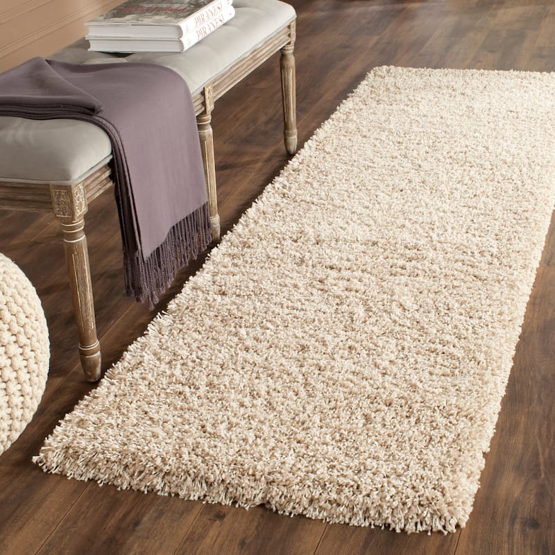 SAFAVIEH California Premium Shag Izat 2-inch Thick Area Rug - 2'3" x 17' Runner - Beige